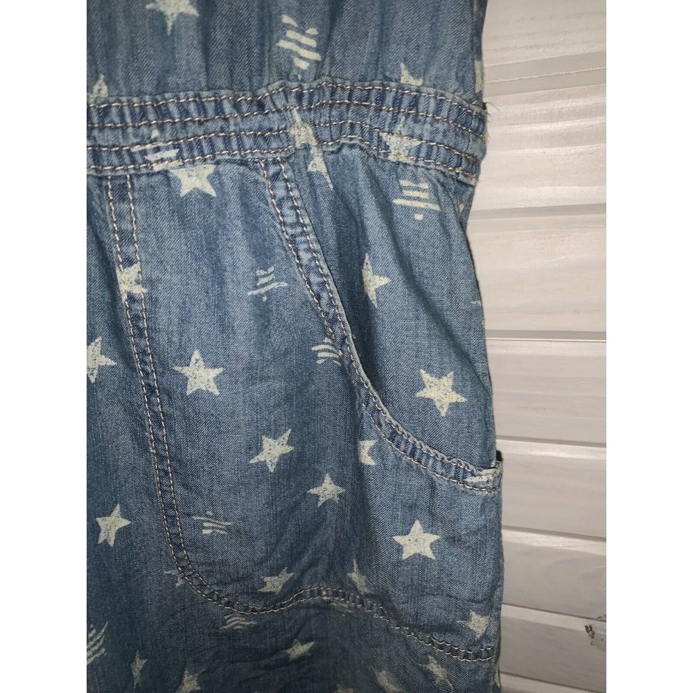 NWT SONOMA Goods For Life Sz MEDIUM Shirt Dress Chambray Denim Stars Pockets - Picture 7 of 12